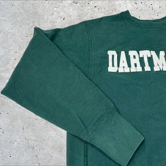Vintage 90s Dartmouth College green reverse weave collegiate crewneck sweatshirt - Picture 7 of 8